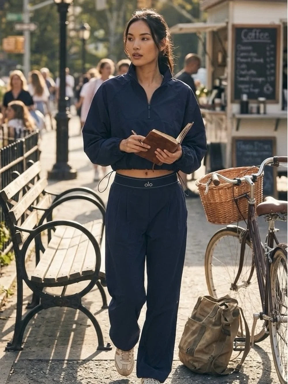 ALO Suit Up Trousers Yoga Navy Blue Track Joggers